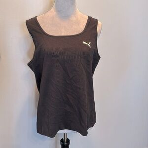 Puma women’s slim fit black textured tank top NWT XL